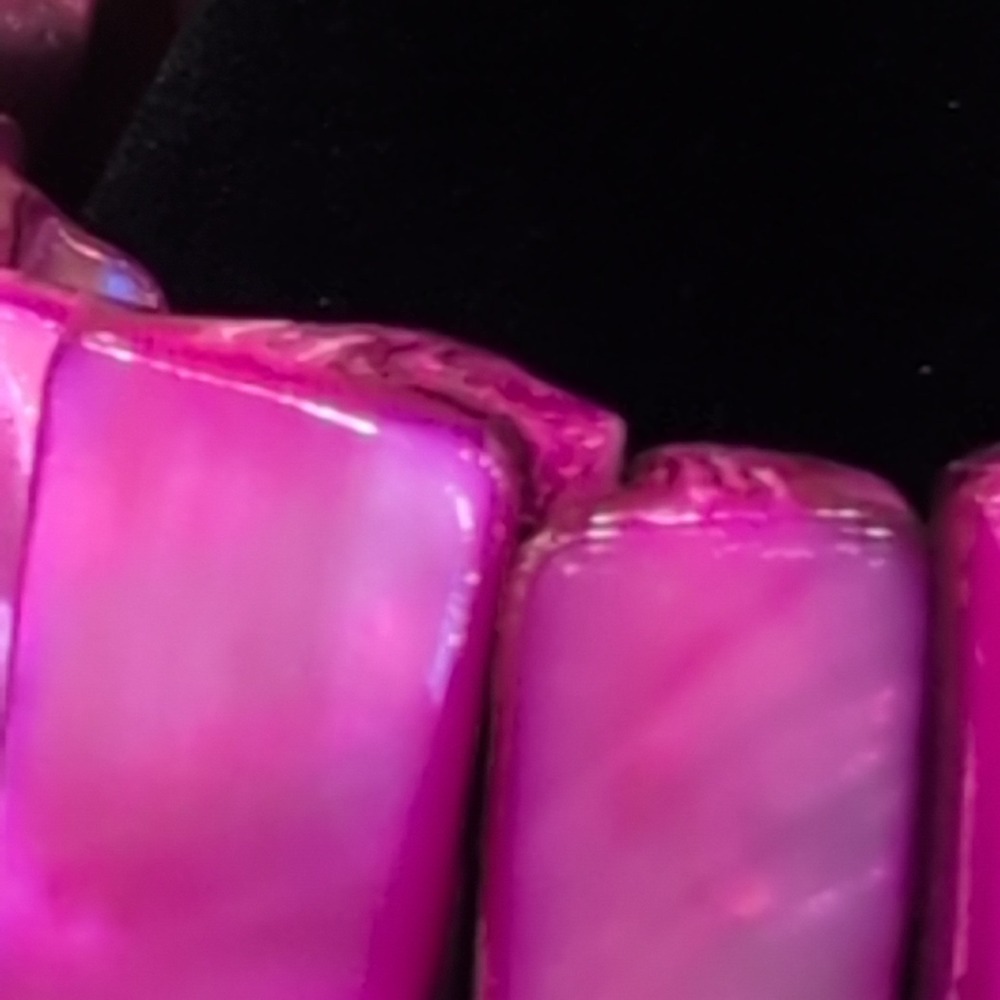 Bright Pink Shell Stretchy Bracelet Bohemian Beach‎ Vacation - Picture 3 of 4